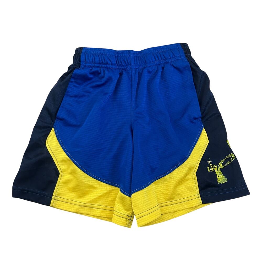 Under Armour Youth Boy's XS Basketball Shorts, Blue, Yellow Black